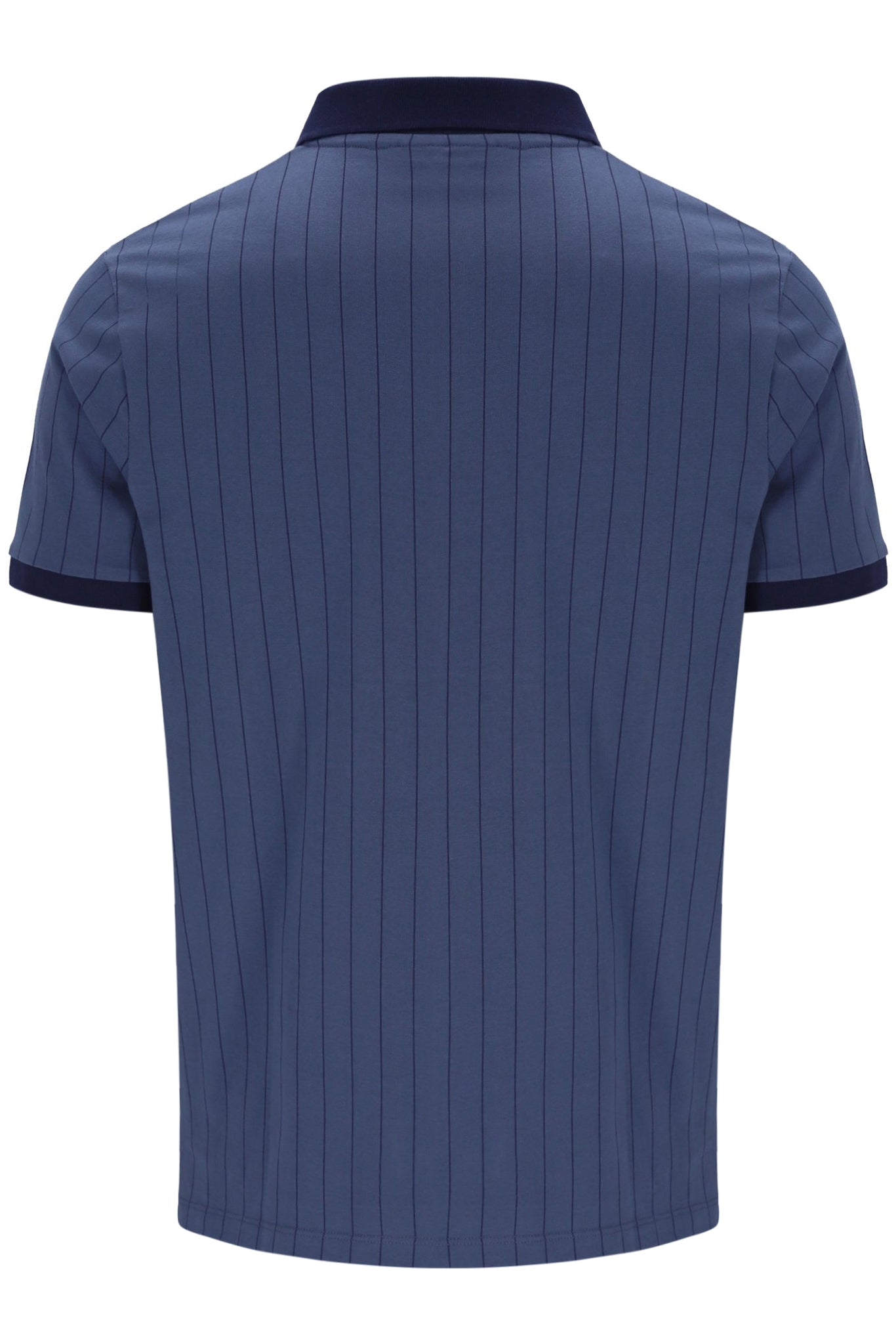 Blue pinstripe shirt on a white background