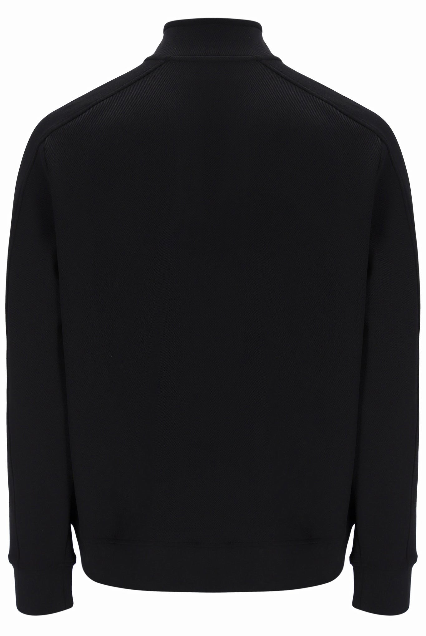 Black quarter-zip sweatshirt on a white background