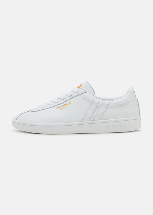 White Patrick trainers on a white background