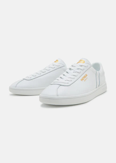 White Patrick trainers on a white background