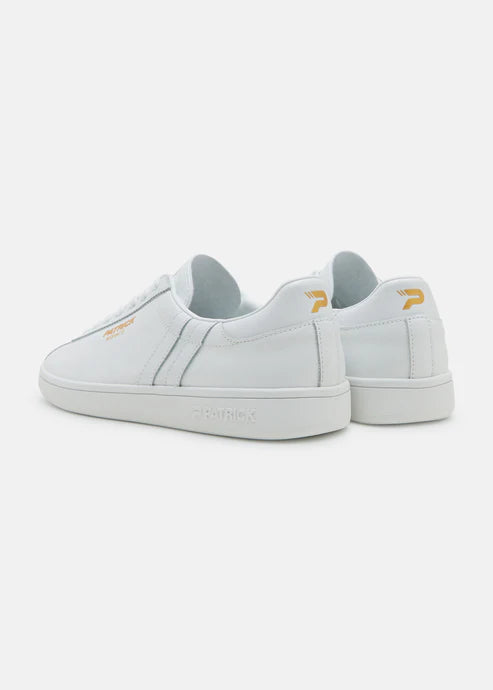 White Patrick trainers on a white background