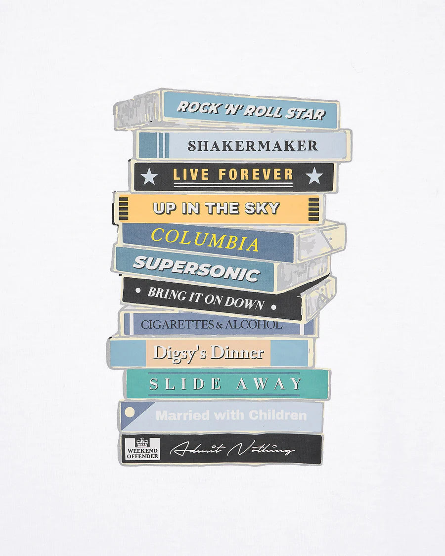 Stack of books with various titles on a white background