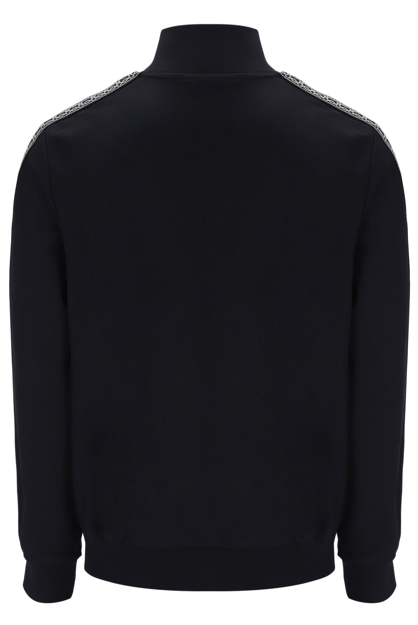 Black jacket with silver trim on a white background