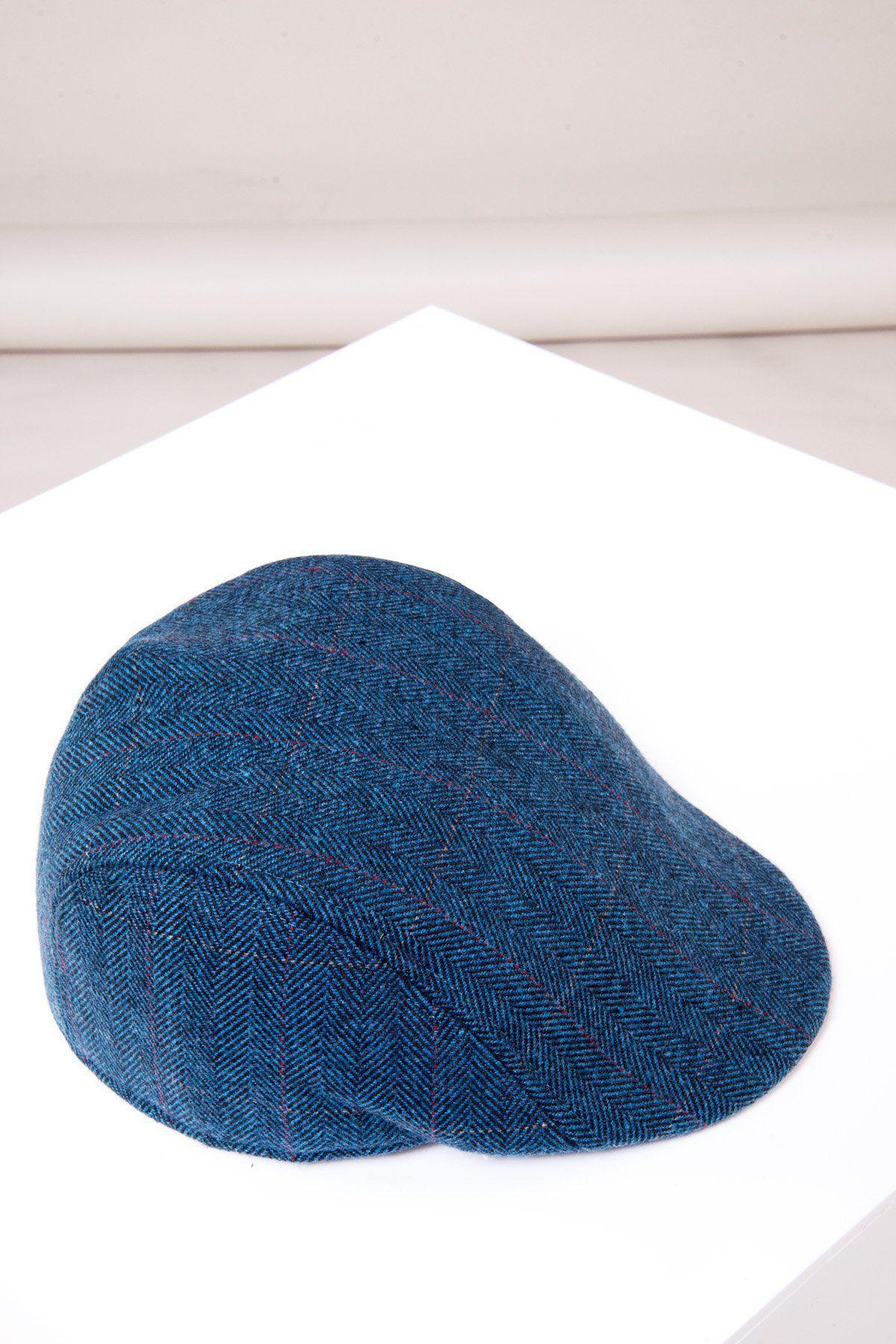 dion blue tweed check flat cap accessory accessory