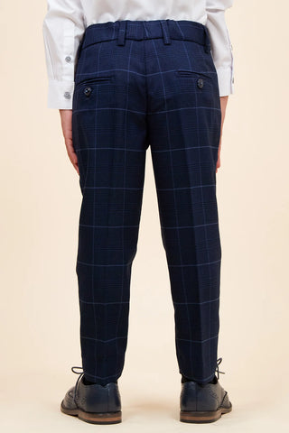 Marc Darcy Edinson - Children's Navy Sky Check Print Three Piece Suit