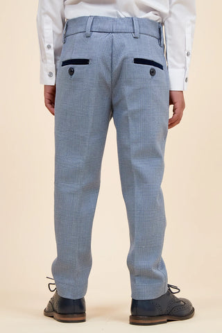 Marc Darcy Bromley - Children's Sky Blue Check Print Three Piece Suit