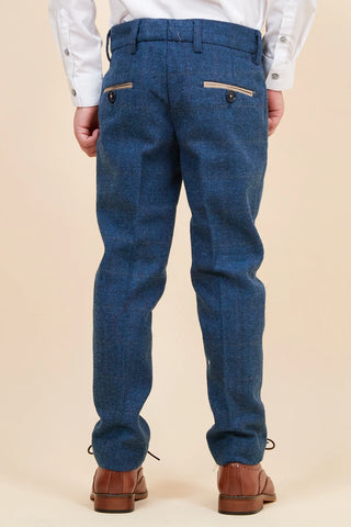 Marc Darcy Dion - Children's Blue Tweed Check Three Piece Suit