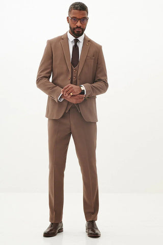 Marc Darcy HM5 Tan Three Piece Suit