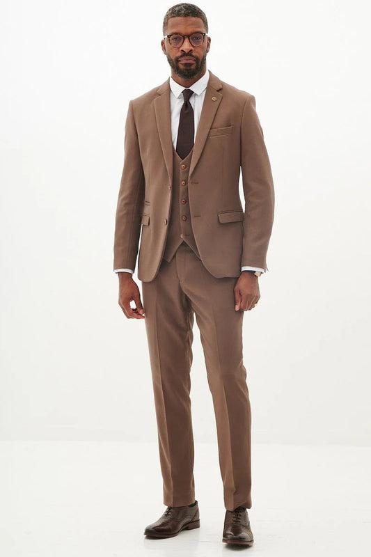 Marc Darcy HM5 Tan Three Piece Suit