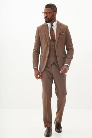 Marc Darcy HM5 Tan Three Piece Suit