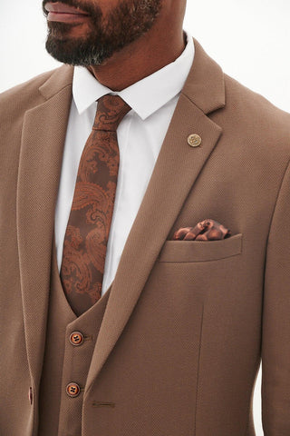 Marc Darcy HM5 Tan Three Piece Suit
