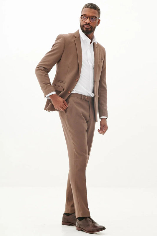Marc Darcy HM5 Tan Brown Two Piece Suit