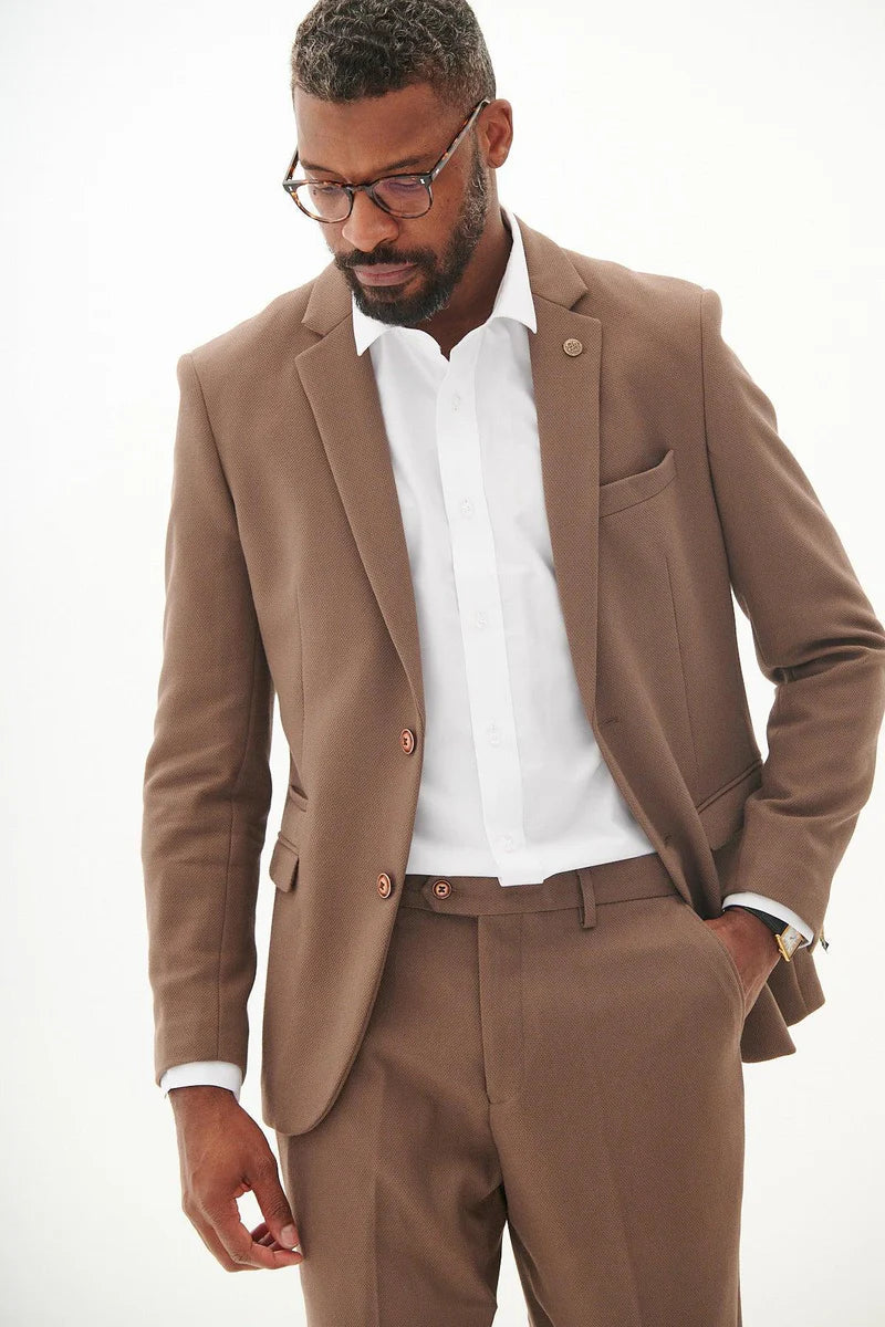 Marc Darcy HM5 Tan Brown Two Piece Suit