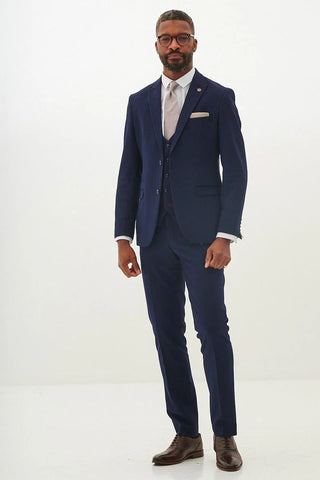 Marc Darcy Bromley Navy Check Three Piece Suit