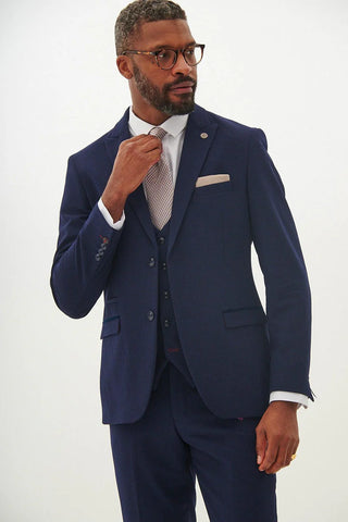 Marc Darcy Bromley Navy Check Three Piece Suit