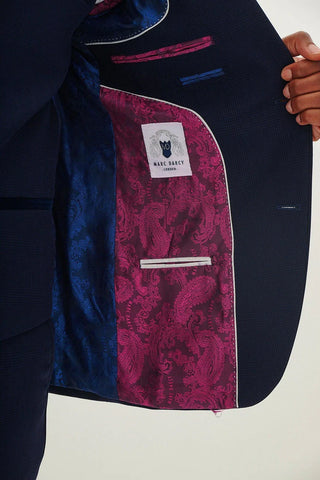 Marc Darcy Bromley Navy Check Three Piece Suit