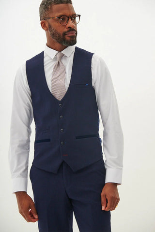 Marc Darcy Bromley Navy Check Three Piece Suit