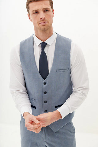 Marc Darcy BROMLEY - Sky Blue Check Three Piece Suit