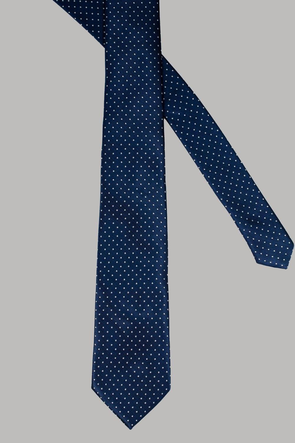 House of Cavani Polka Dot Navy Tie