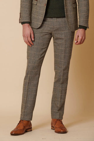Marc Darcy Ted Tan Tweed Check Two Piece Suit