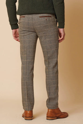 Marc Darcy Ted Tan Tweed Check Two Piece Suit
