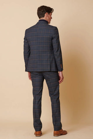 Marc Darcy Jenson Marine Navy Check Two Piece Suit