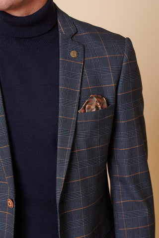 Marc Darcy Jenson Marine Navy Check Two Piece Suit