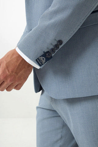 Marc Darcy Bromley Sky Blue Check Two Piece Suit