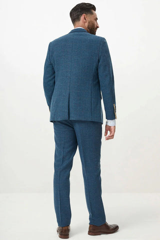 Marc Darcy Dion Blue Tweed Check Two Piece Suit