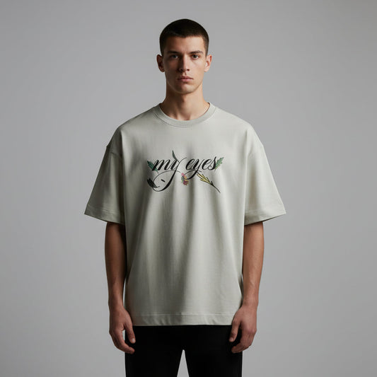 Hidden Hero Eyes on Me Graphic T-Shirt Light Grey