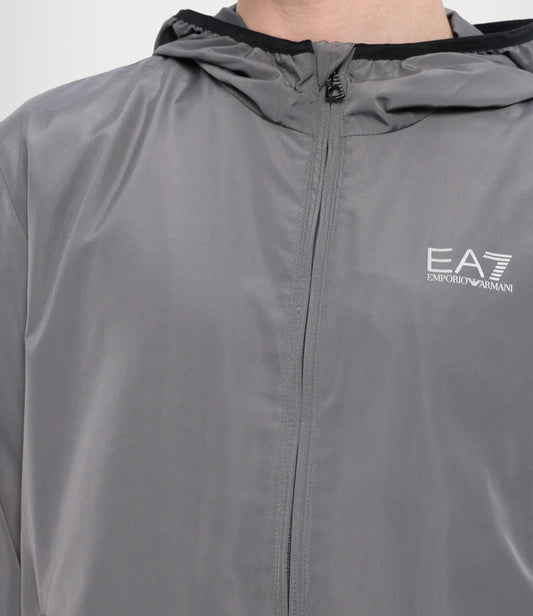 EA7 Core Identity Hooded Bomber Jacket Grey