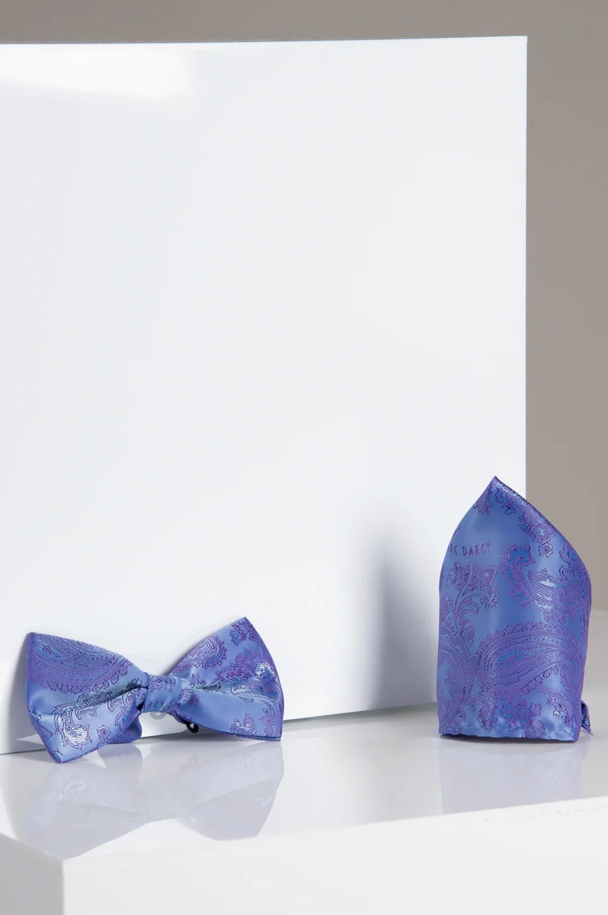 Marc Darcy Paisley - Lilac Paisley Bow Tie and Pocket Square Set