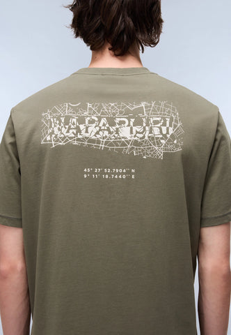 Napapijri TURRACH Back Print T-Shirt – Tea Leaf