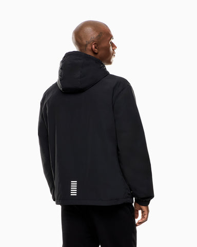 EA7 Core Identity Nylon Hooded Jacket – Black