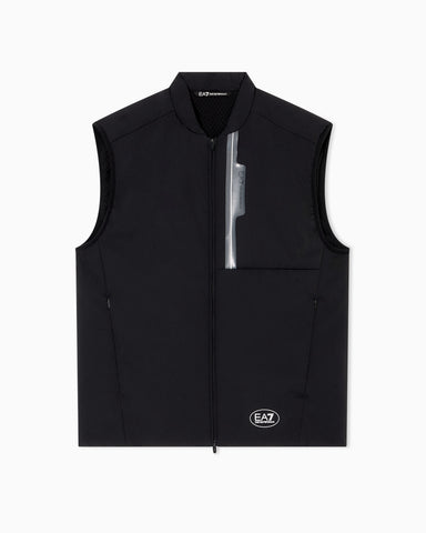 EA7 Golf Pro Gilet in VENTUS7 Technical Fabric – Black