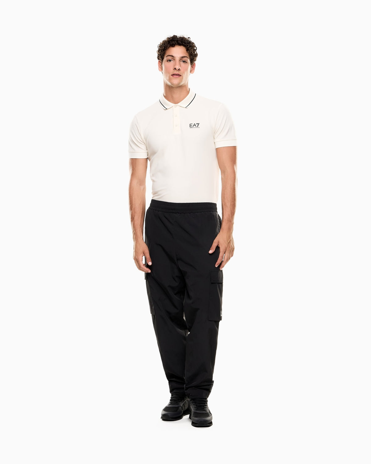 EA7 Core Identity Nylon Cargo Joggers – Black