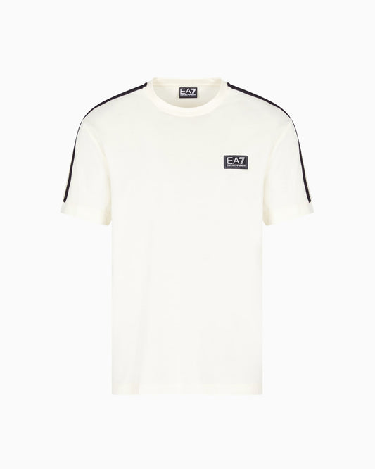 EA7 Logo Tape Detail T-Shirt – Beige
