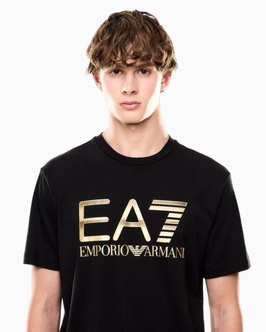 EA7 Logo Series T-Shirt with Oversized Logo – Black