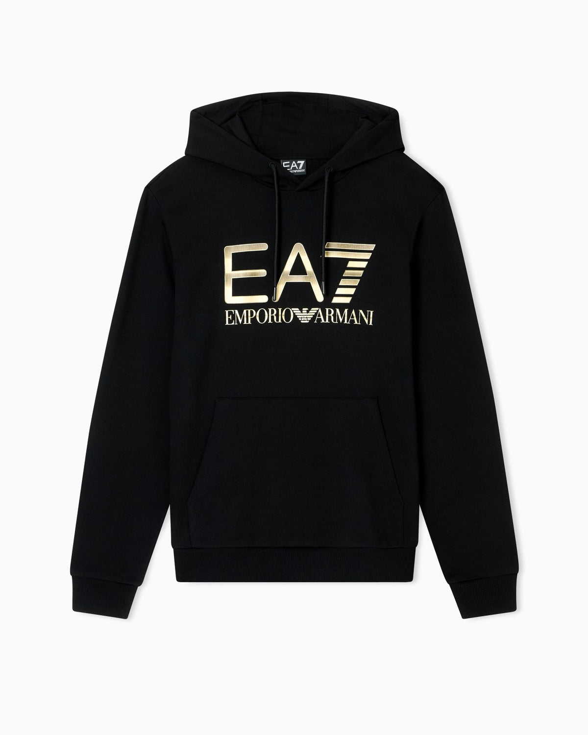 EA7 Logo Series Hoodie with Oversized Logo – Black