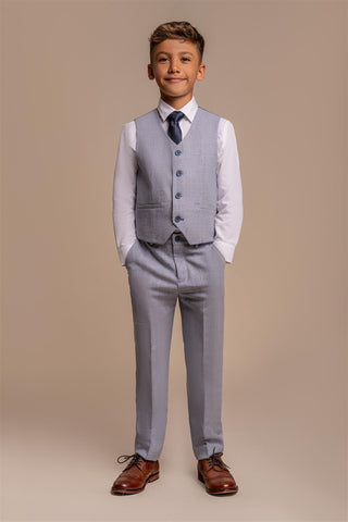 House of Cavani Boys Caridi Sky Three Piece Suit