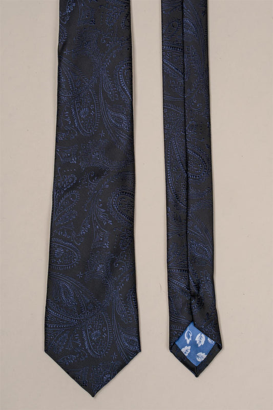 House of Cavani CV813 Paisley Navy Tie