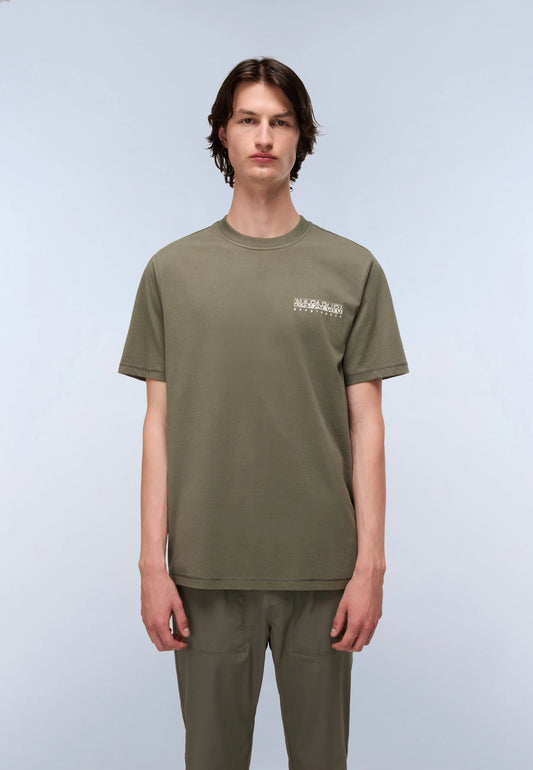 Napapijri TURRACH Back Print T-Shirt – Tea Leaf