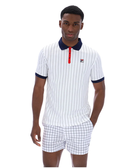 Fila BB1 Classic Vintage Striped Polo – White