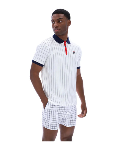 Fila BB1 Classic Vintage Striped Polo – White