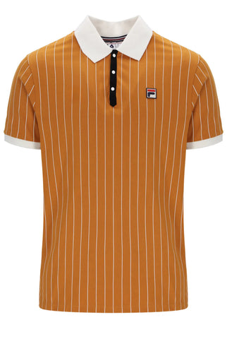 FILA Classic Vintage Striped Polo – Pumpkin Spice