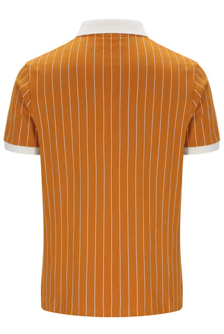 FILA Classic Vintage Striped Polo – Pumpkin Spice