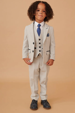 Marc Darcy Bromley - Children's Stone Check Print Three Piece Suit