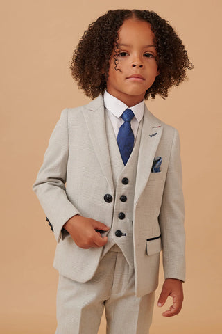 Marc Darcy Bromley - Children's Stone Check Print Three Piece Suit