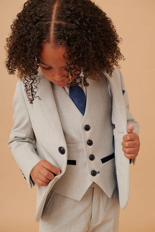Marc Darcy Bromley - Children's Stone Check Print Three Piece Suit