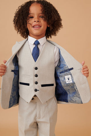 Marc Darcy Bromley - Children's Stone Check Print Three Piece Suit